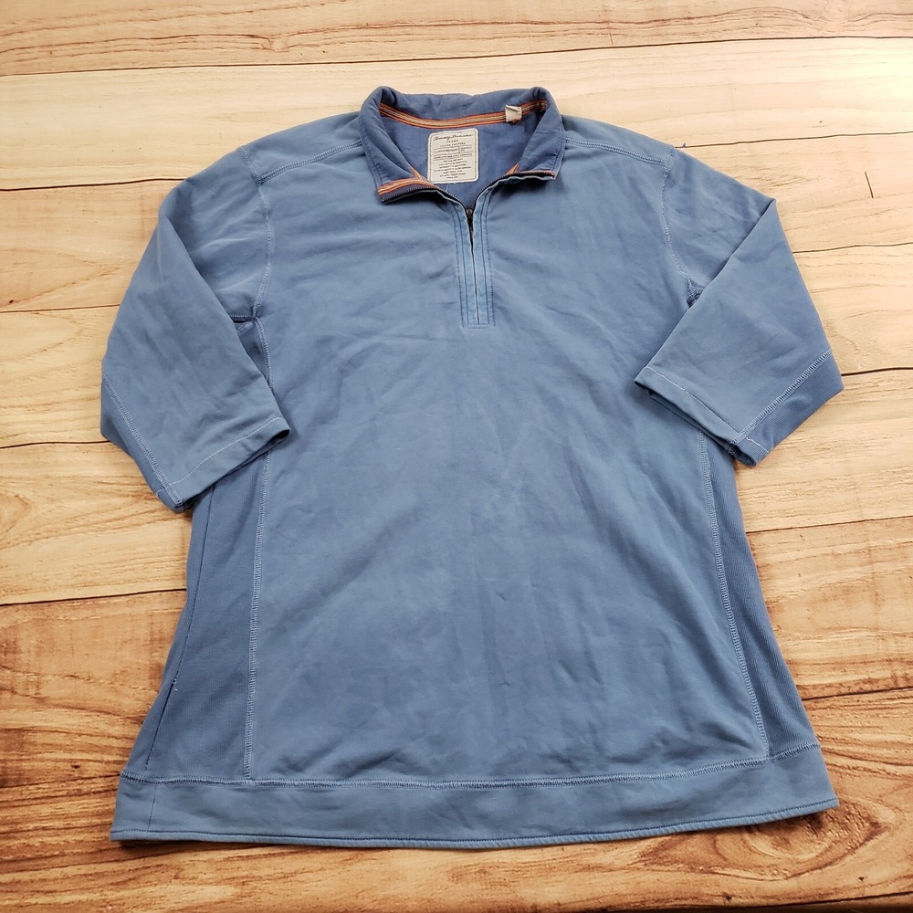 Tommy‎ Bahama Sweater Mens Large Blue Sweatshirt 3/4 Sleeve Outdoor Adult L